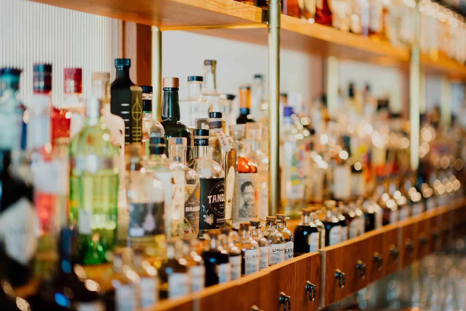 Liquor store shelf