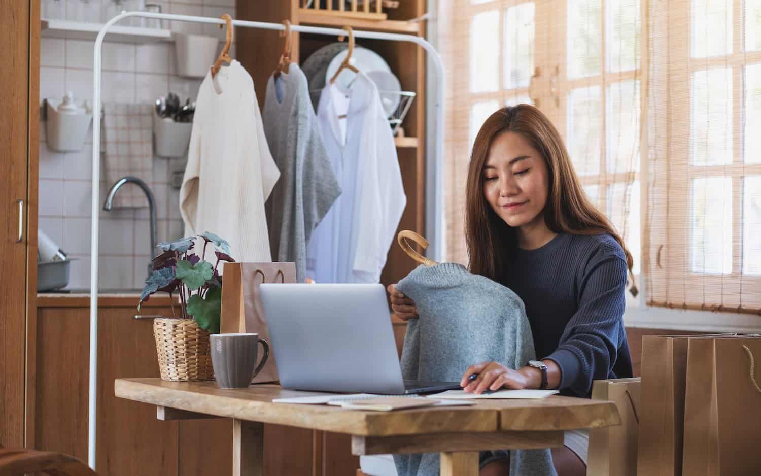 Business woman working on her computer