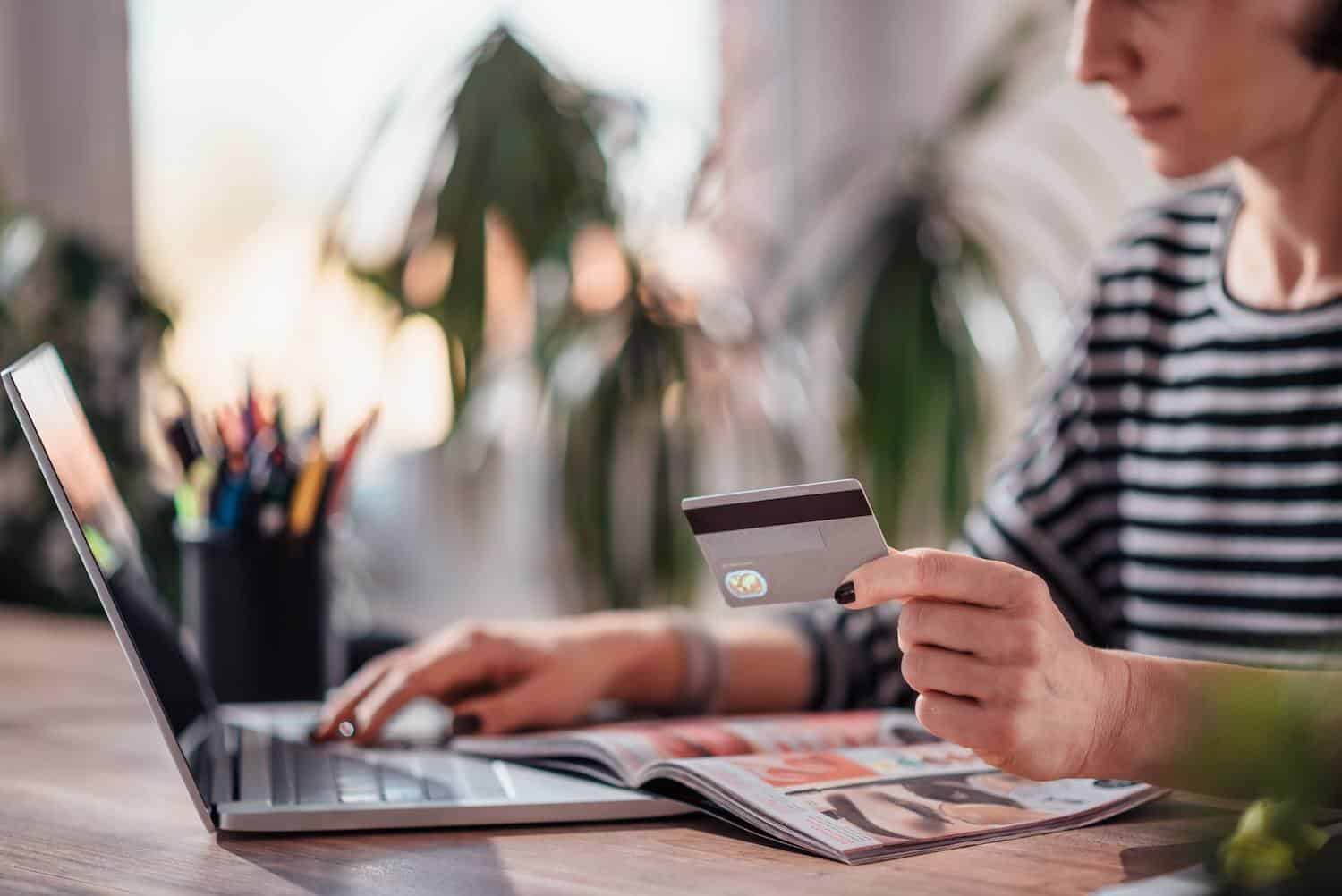 Woman shopping online